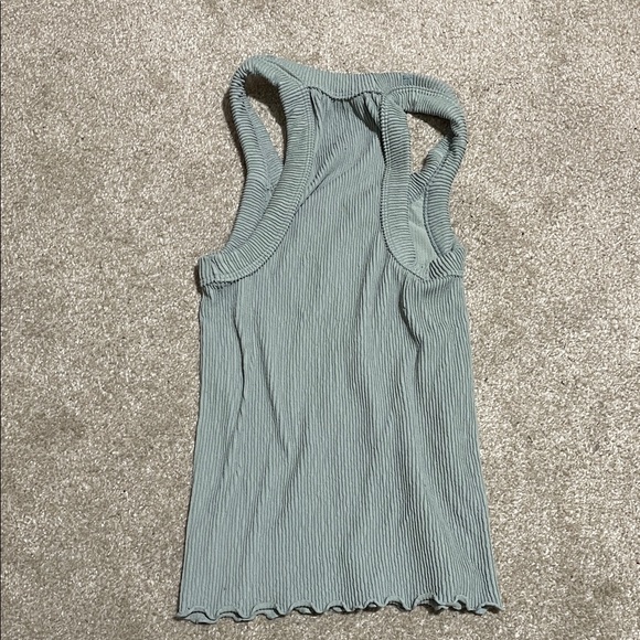 Free People Ribbed Racerback Tank Top - Sage Green - Picture 3 of 3
